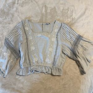 American Eagle Outfitters Soft Gray Blouse